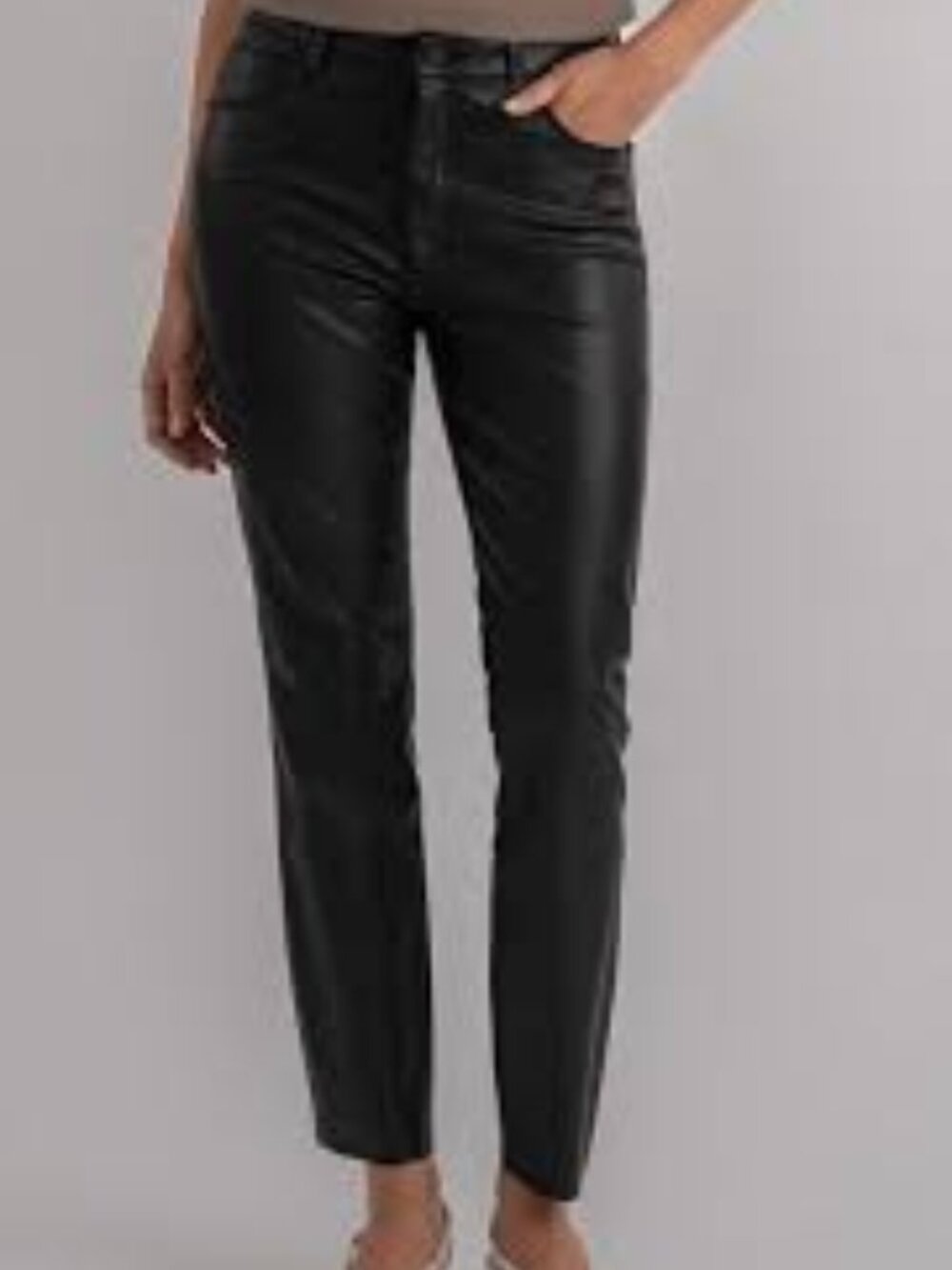 Kut From the Kloth Charlize coated denim jeans pants black high rise new 18